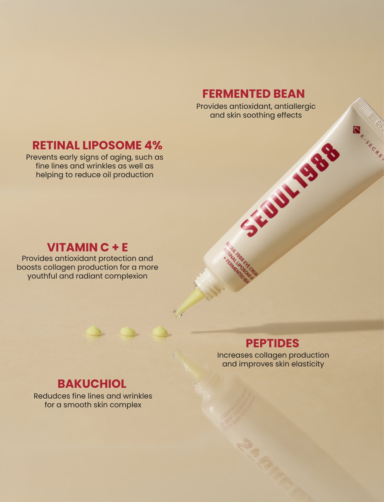 KSECRET SEOUL 1988 Eye Cream : Retinal Liposome 4% + Fermented Bean (30ml)