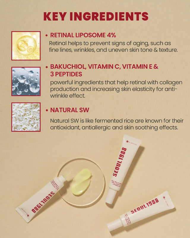 KSECRET SEOUL 1988 Eye Cream : Retinal Liposome 4% + Fermented Bean (30ml)