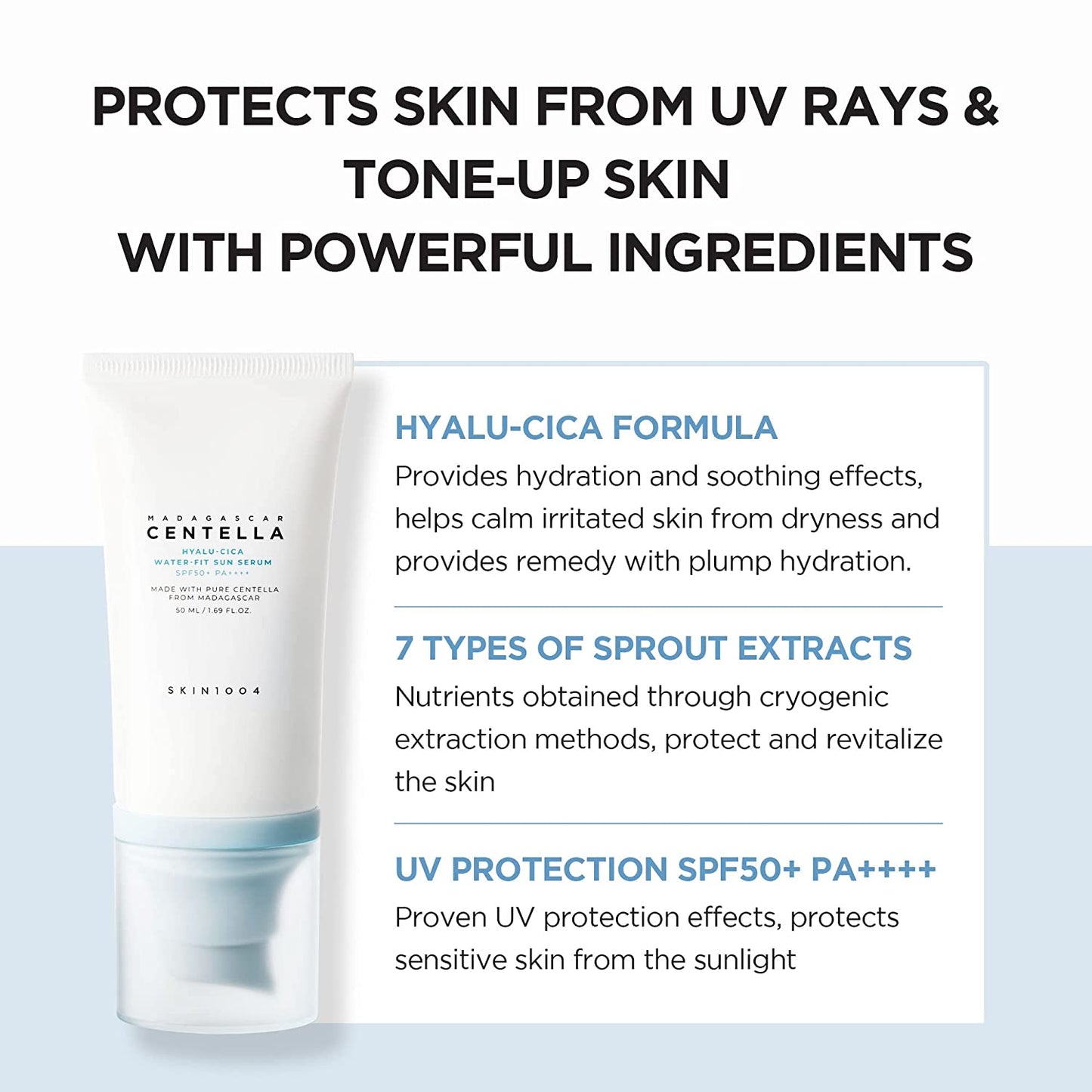 SKIN1004 Madagascar Centella Hyalu-Cica Water-Fit Sun Serum SPF50+ PA+++ (50ml)