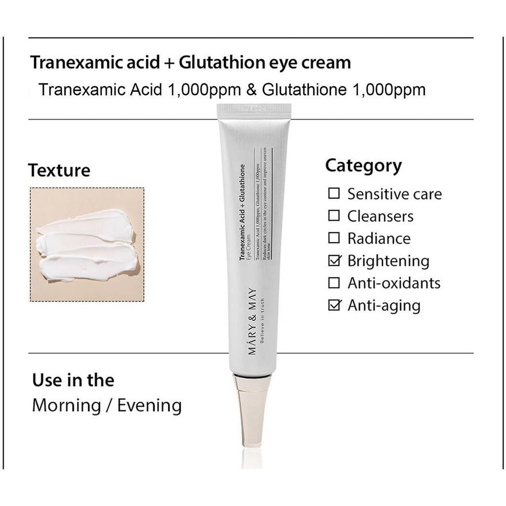 Mary&May Tranexamic Acid + Glutathione Eye Cream (30g) نفذ من المخزون متوفر للحجز OUT OF STOCK PRE ORDER AVAILABLE