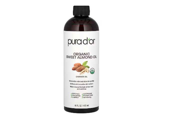 Pura D'or Organic Sweet Almond Oil (473 ml)