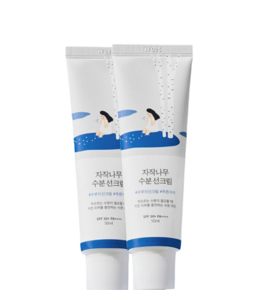 ROUND LAB Birch Juice Moisturizing Sunscreen 1+1 Set (50ml*2) (+Camellia Sun Sachet+Lucky Charm)