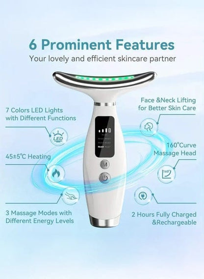 7-Color LED Facial Massager - 4-in-1 USB