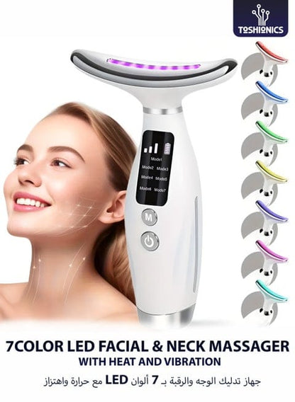 7-Color LED Facial Massager - 4-in-1 USB