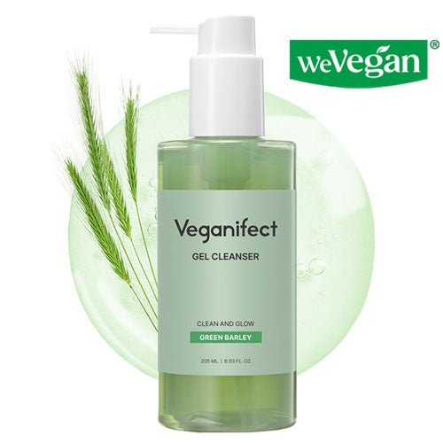 Veganifect Clean and Glow Green Barley Gel Cleanser (205ml)