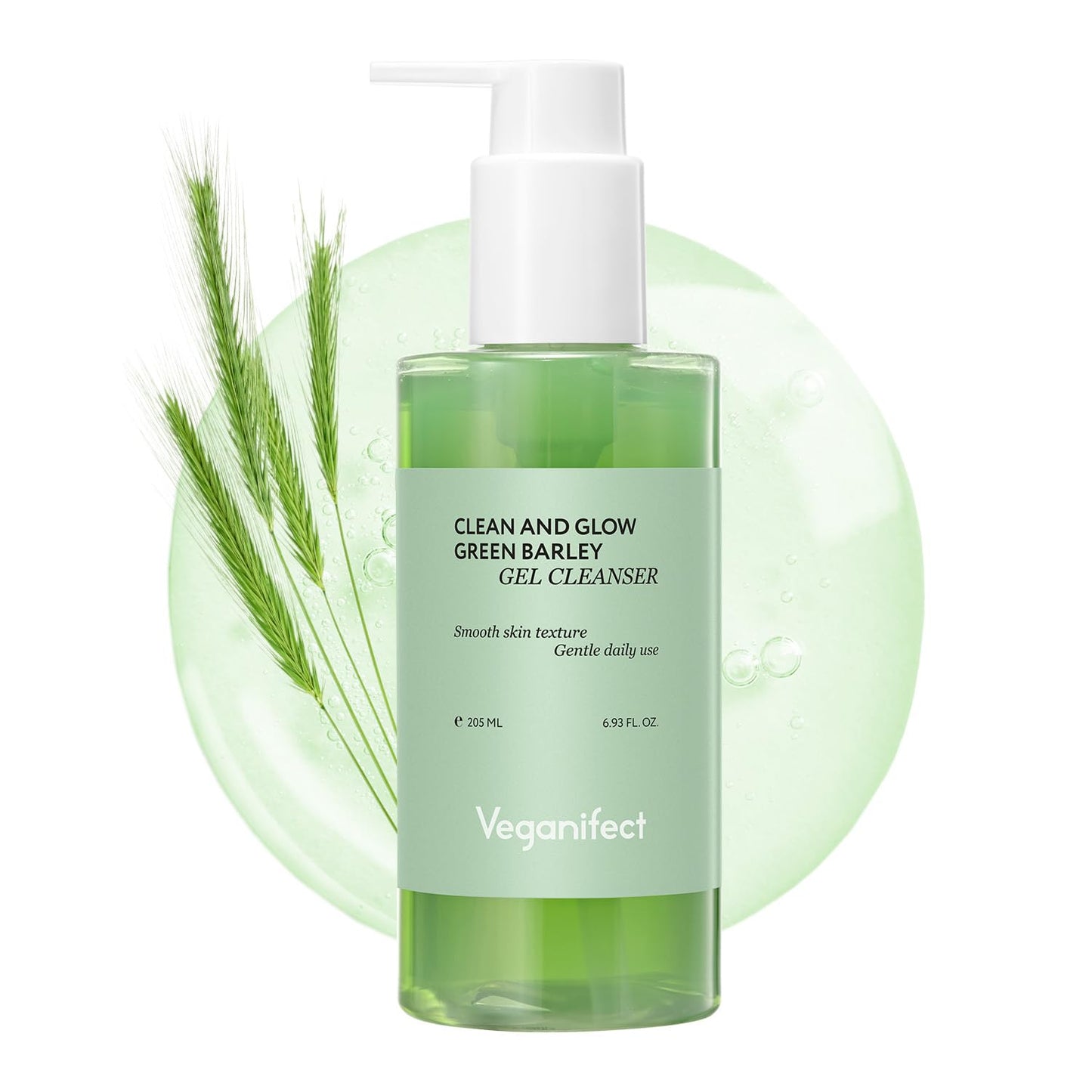Veganifect Clean and Glow Green Barley Gel Cleanser (205ml)