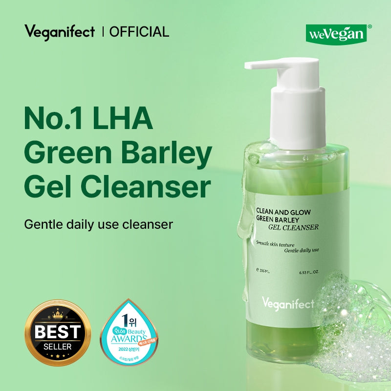 Veganifect Clean and Glow Green Barley Gel Cleanser (205ml)