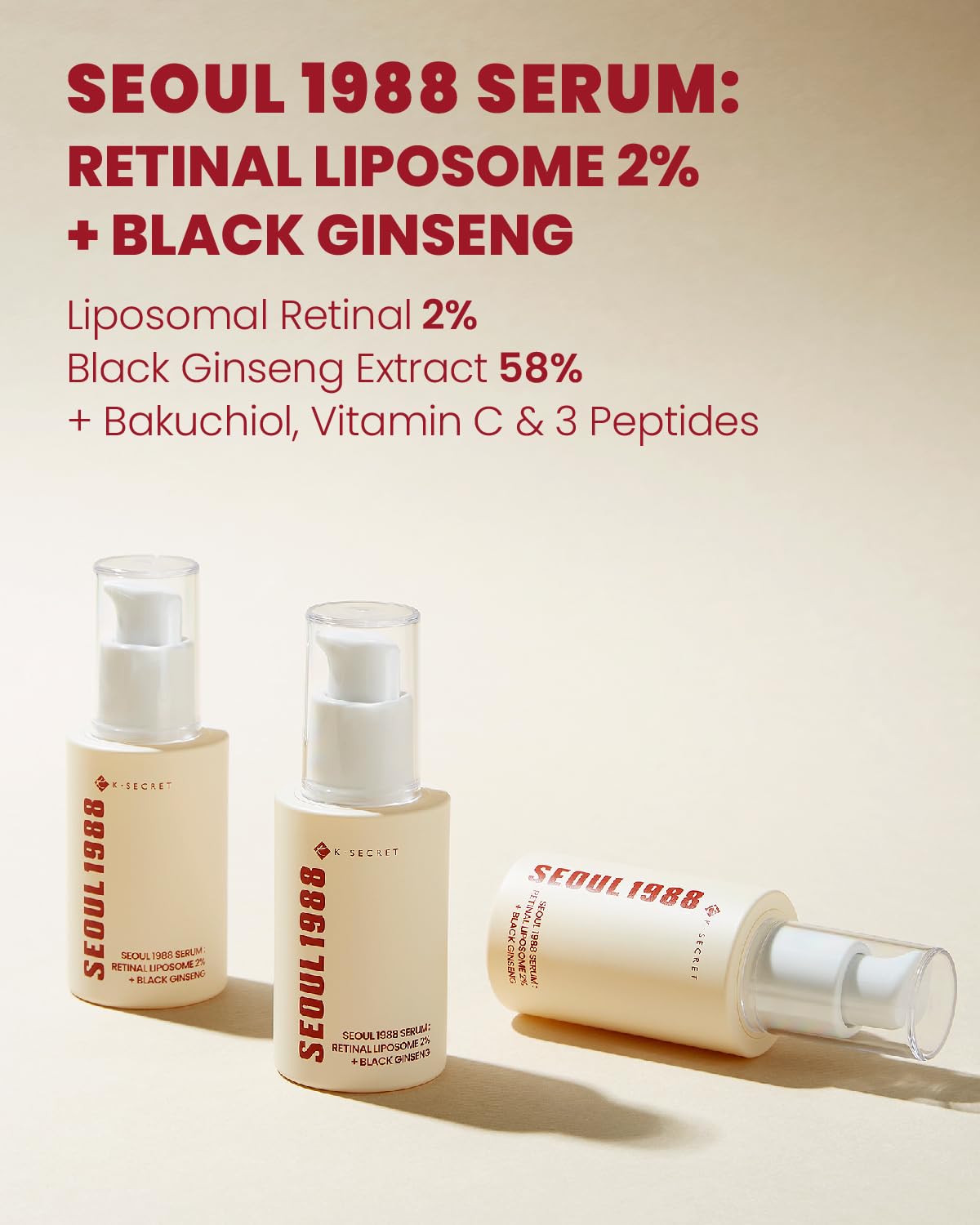 KSECRET Retinal Liposome 2% + Black Ginseng (30ml)