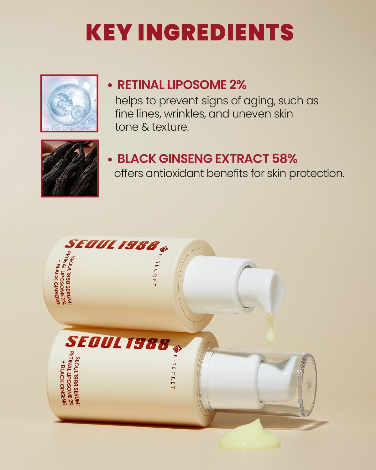 KSECRET Retinal Liposome 2% + Black Ginseng (30ml)