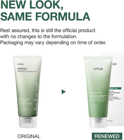 Anua Heartleaf Quercetinol Pore Deep Cleansing Foam (2*150ml) + (1*10ml)