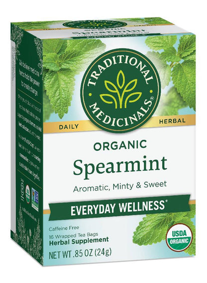Traditional Medicinals Organic Spearmint Caffeine Free, 48 Wrapped Tea Bag (72g)