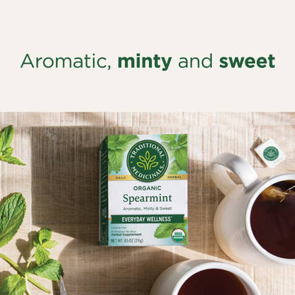 Traditional Medicinals Organic Spearmint Caffeine Free, 48 Wrapped Tea Bag (72g)