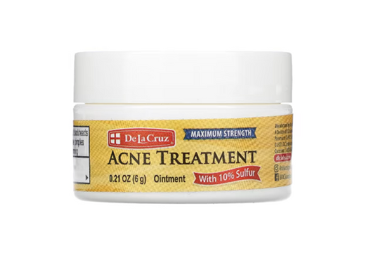 De La Cruz Acne Treatment Ointment with 10% Sulfur Maximum Strength (6g)