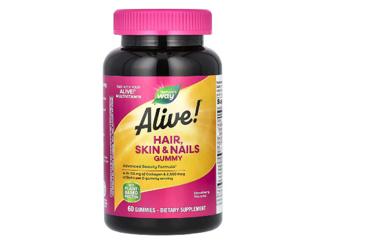 Nature's Way Alive! Hair Skin & Nails Gummies Strawberry (60 Gummies)
