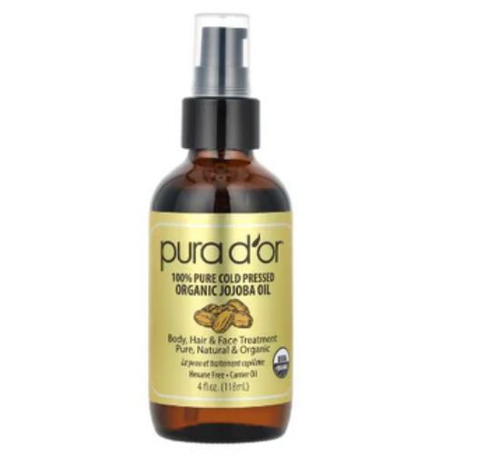 Pura D'or 100% Pure Cold Pressed Organic Jojoba Oil (118ml)